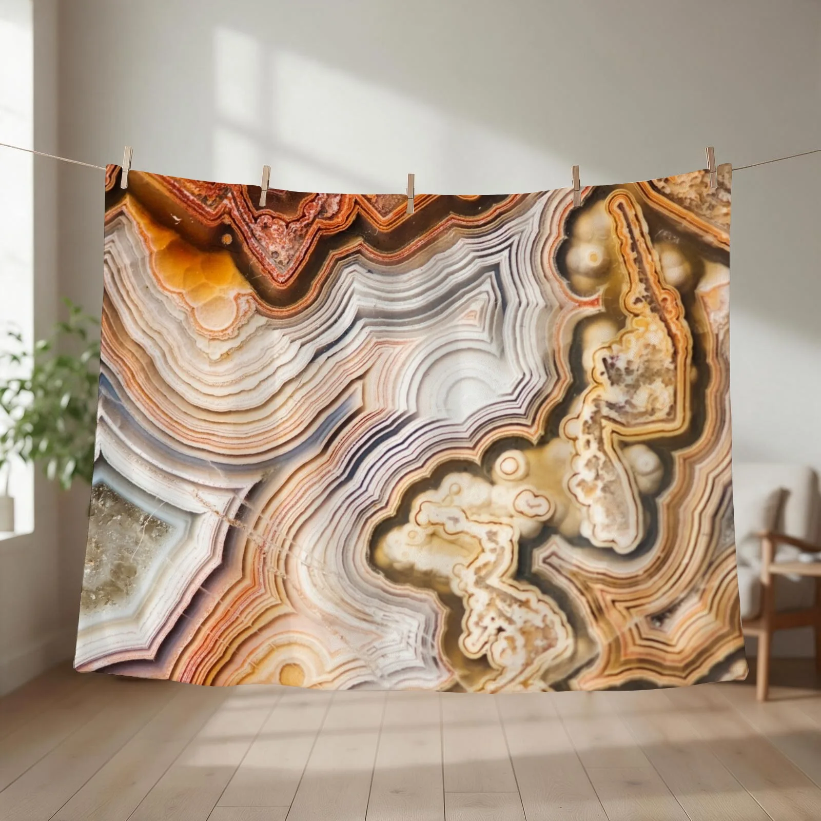 Geode Agate Throw Blanket couch cozy soft plush fuzzy picnic outdoor blanket