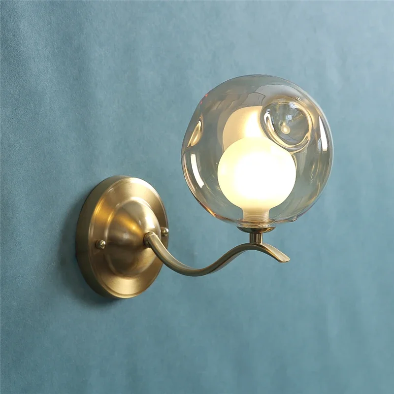 Nordic Creative Wall Lamps LED G9 Color Glass Wall Lights Modern Minimalist Living Bedroom Bedside Lamp Indoor Lighting Fixtures