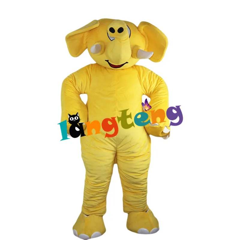 

618 Yellow Elephant Mascot Costume Cartoon Adults Animal Party Outfits