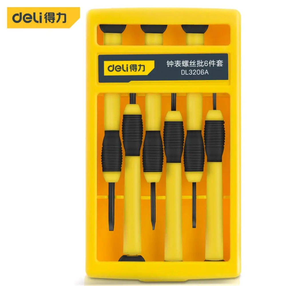 Deli Precision Screwdriver Set Cross Screwdriver Non-slip Opening Tool Watch Slotted Screwdriver Phone Tablet Repair Tools Set