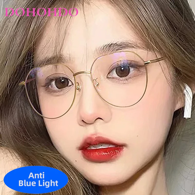 

Fashion Designer Glasses Women Men Metal Round Frame Computer Glasses Vintage Classic Blue Light Blocking Glasses For Reading