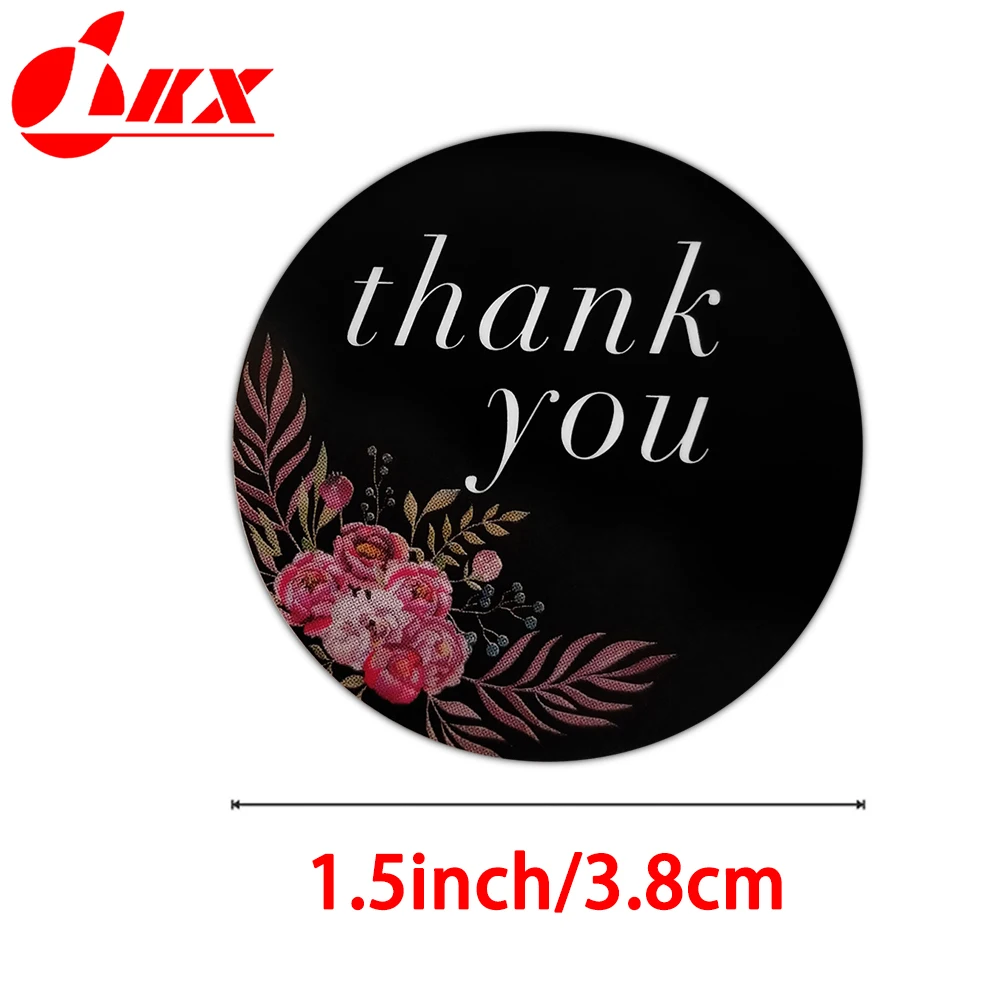 LKX 500 buah stiker terima kasih 1.5 inci, untuk amplop label segel, perlengkapan alat tulis buatan tangan, stiker dekorasi hadiah pernikahan