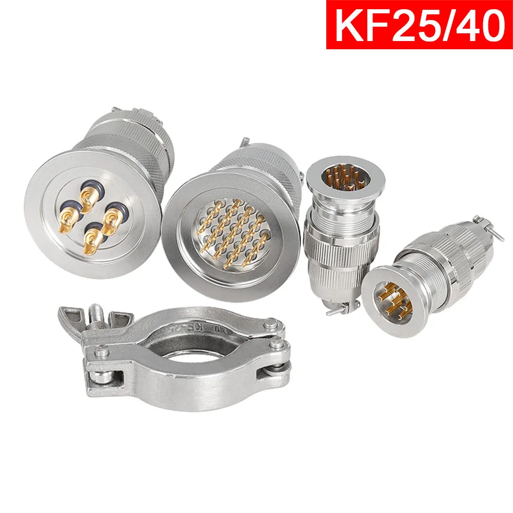Stainless Steel Aviation Plug  KF2507 KF2508 KF2512 KF4008 KF4012 Seal Flange Quick Installation Vacuum Glass Sintered Connector