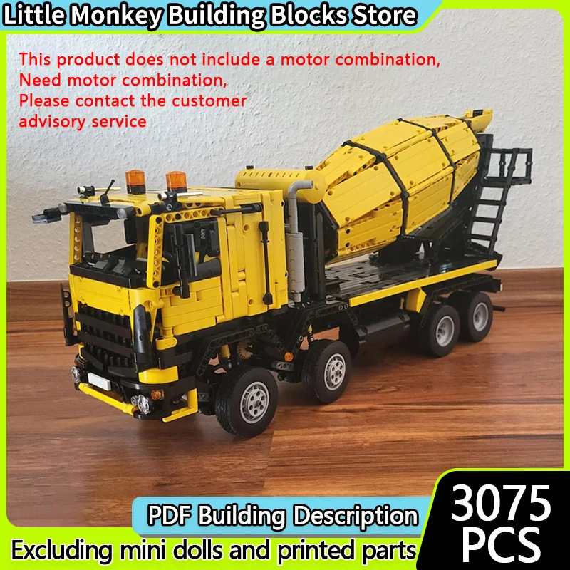 

City Car Model MOC Building Bricks Arocs Concrete Mixer Truck 8 x 4 Modular Technology Children Holiday Gifts Assemble Toy Suit