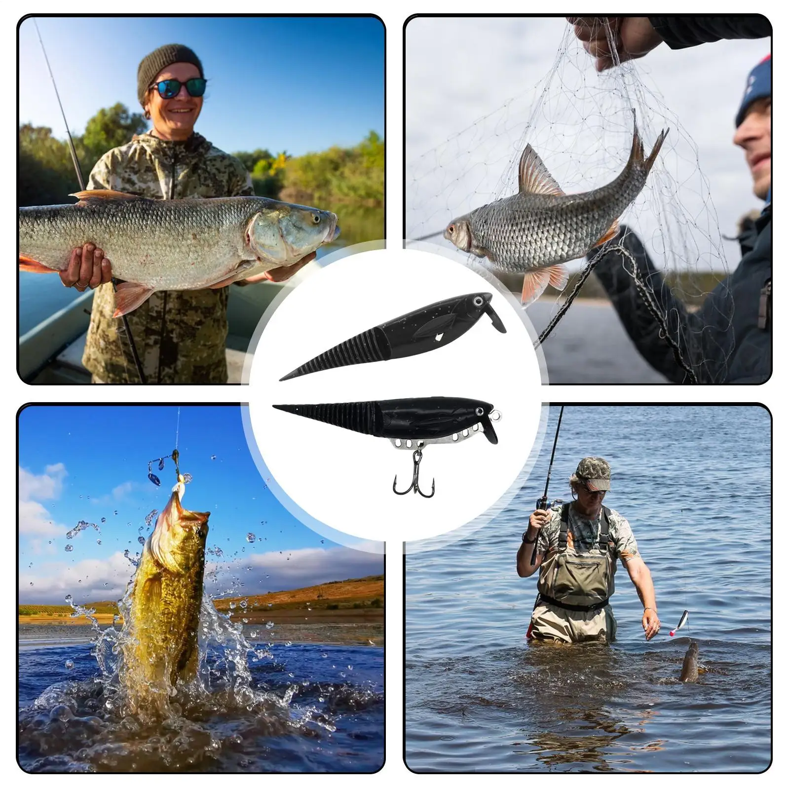 Swimbaits For Bass Fishing Tear-Resistant Flexible Soft Sinking Fishing Lures Realistic Bass Lures For Trout Crappie Catfish
