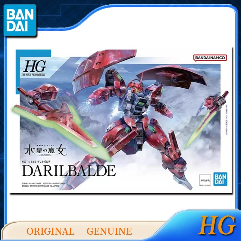 Bandai original genuíno hg 1/144 a bruxa da mercury gundam varialbalde anime figuras de ação brinquedo para crianças presente modelo ornamentos