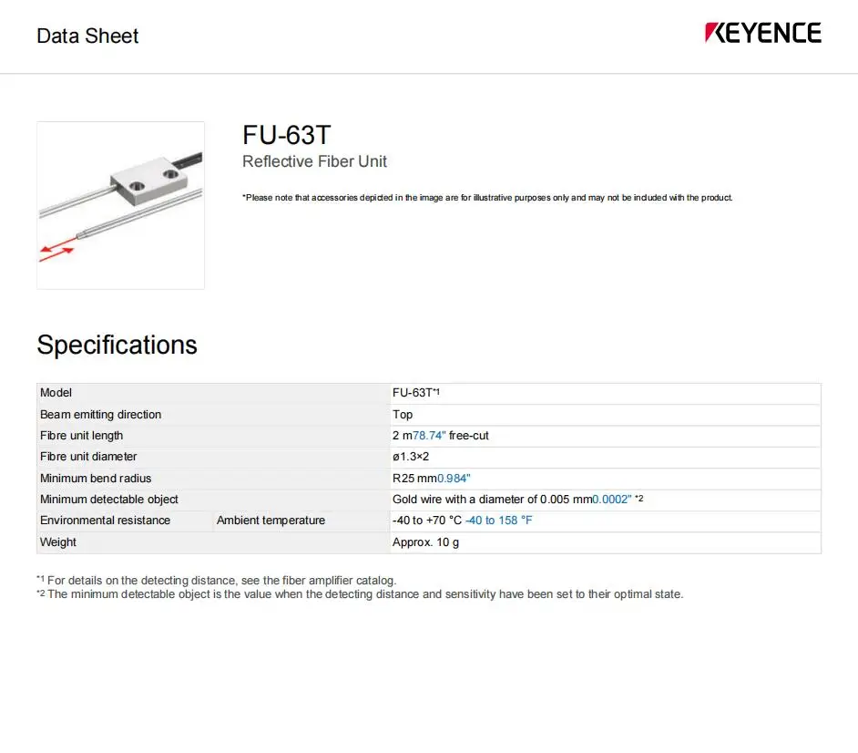 FU-63T KEYENCE Coaxial M3 reflective fiber optic sensor,welcome to consult