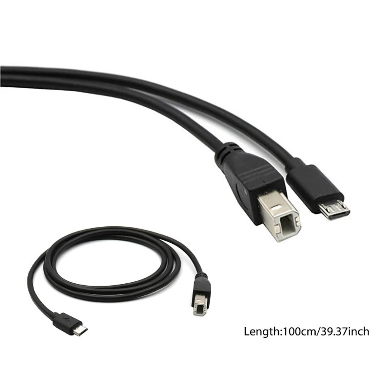 micro usb Male to USB 2.0 B Male Data OTG Cable Cord Phone Printer Scanner support smart phone tablet