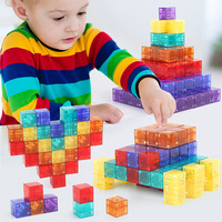 3D Transparent Magnetic Cube Kids Magic Puzzle Montessori Sensory Toy Kids Intellectual Development Stress Relief Gift