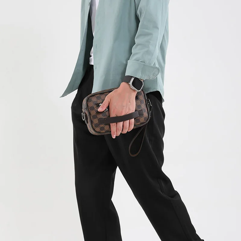 Lässige, leichte Business-Umhängetaschen für Herren, PU-Leder, Umhängetasche, bequem, breiter Riemen, Umhängetaschen, Designer für Herren – Detail 6