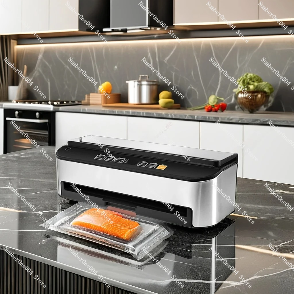 ماكينة تفريغ الهواء الأوتوماتيكية مع قابس الاتحاد الأوروبي 220-240 فولت، صينية تنقيط قابلة للإزالة، سهلة التنظيف، مناسبة للأغذية الجافة/الرطبة #4