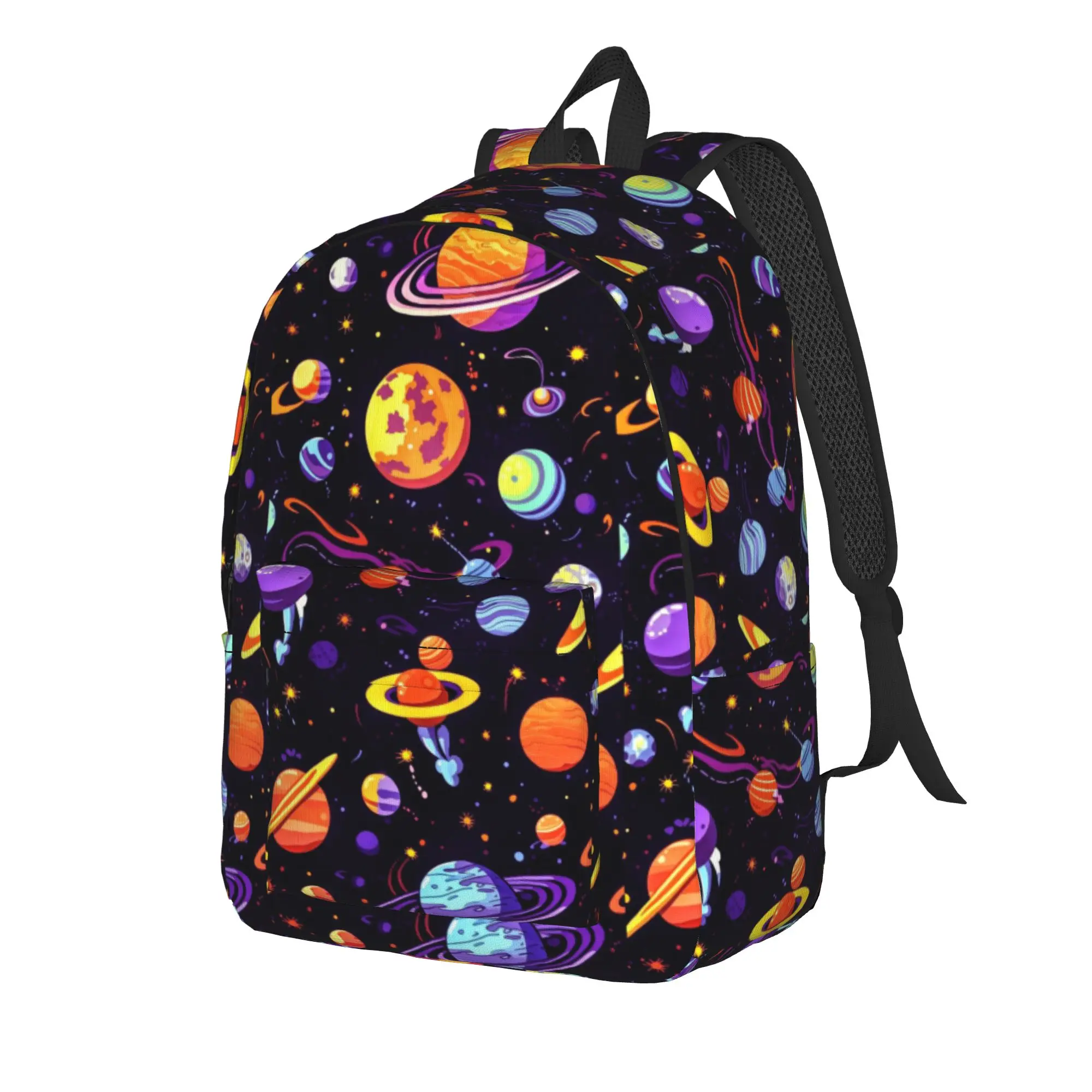 Retro Cosmic Planet Trippy Pattern Backpack  Teen Polyester Outdoor Backpacks Lightweight Streetwear High School Bags Rucksack