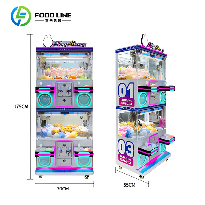 Commercial Grade High-Visibility LED Lighting Toy Grabbing Claw Machine FL Customized