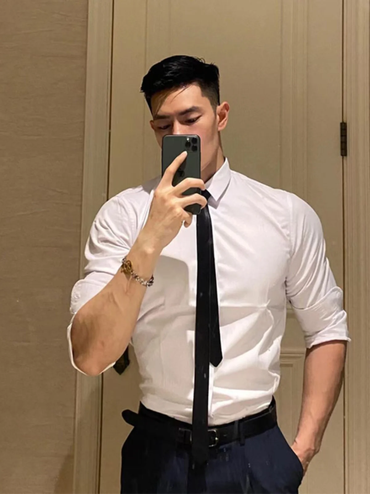 White Casual Long Sleeve Business Shirt for Men Spring Autumn High End Feeling Cleanfit Dk Uniform Jacket Standard Fit Youth ...