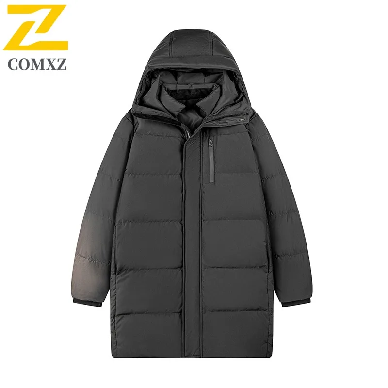 COMXZ Men Cotton Padded Jacket Hooded New Hiking Street High Quality Comfortable Outdoor Puffer Jacket Versatile Winter Jackets