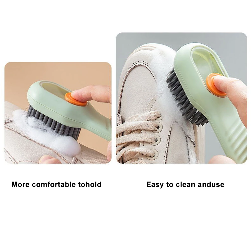 Brosse à chaussures liquide multifonctionnelle de type poussoir, nettoyeurs de brosses à chaussures, distributeur de Regina, brosse à livres pour chaussures, vêtements, outil de livres ménagers