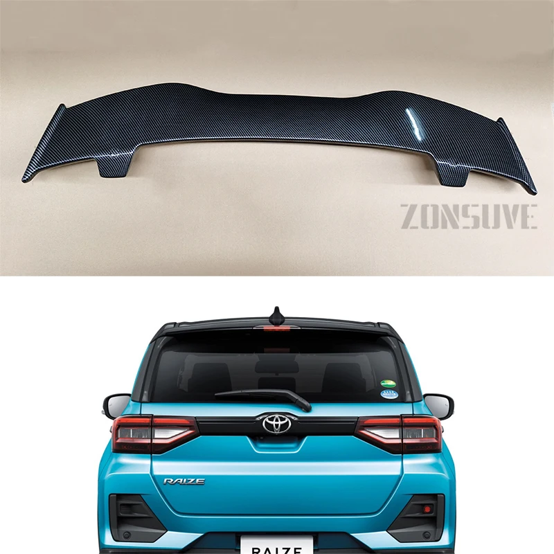 For Toyota Raize 2020 2021 Spoiler ABS Plastic Hatchback Roof Rear Wing Body Kit Accessories