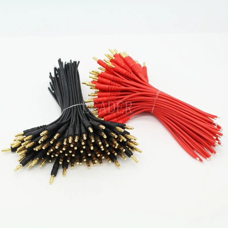 100 Pairs/lot RC Parts 4.0mm Gold Plating Banana Plug 16AWG Soft Silicone Wire Switch Cable Connector 150mm