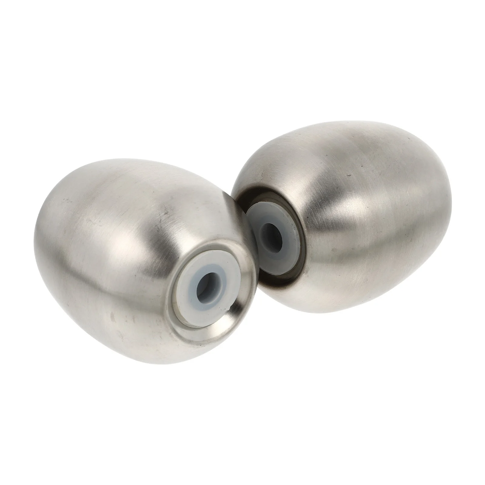 

2pcs Egg-Shaped Seasoning Jar Stainless Steel Salt Pepper Spice Container Kitchen Condiment Canister Three-Holes Dispenser