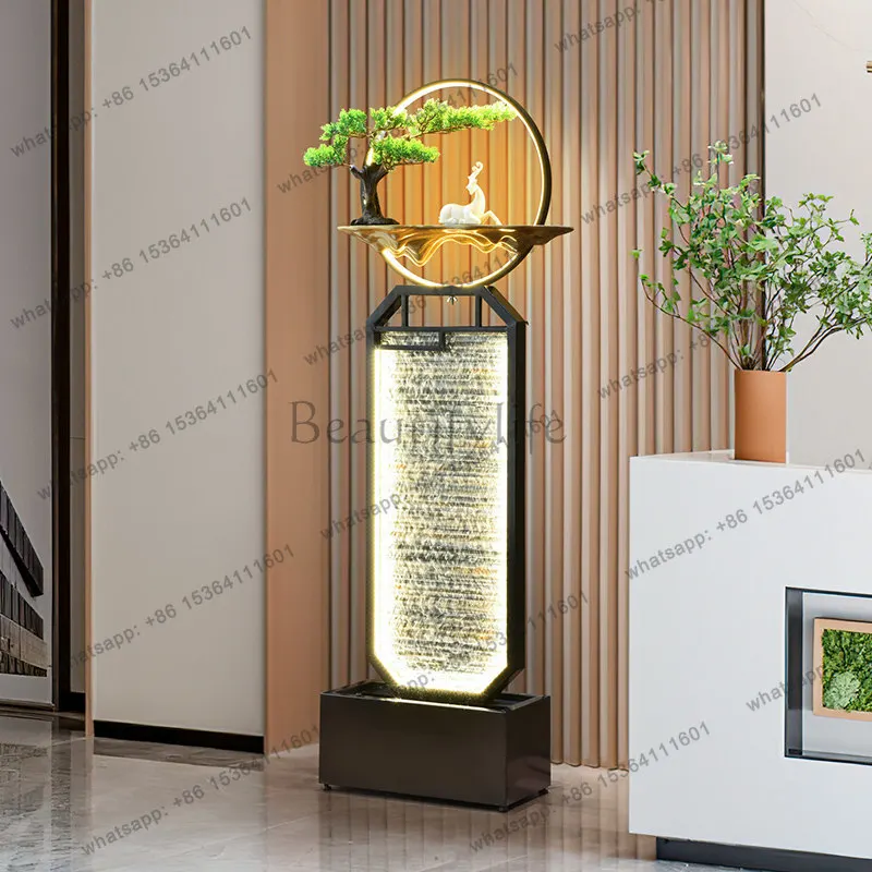 Modern floor-to-ceiling circulation flowing water curtain wall decoration ornaments for new homes