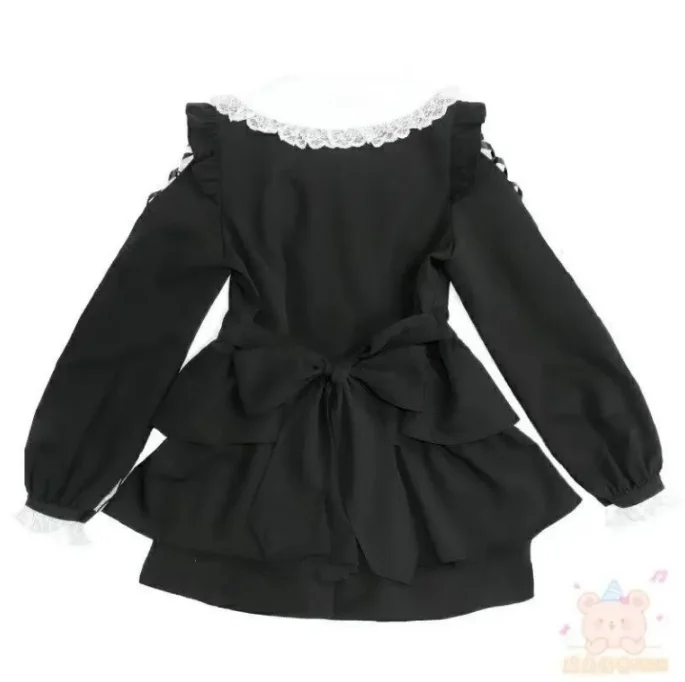 

Japanese Style SC Set 2026 New Lace-Up Bowknot Lolita Dress Mass-Produced Sweet Long Sleeve Dress and Shorts Two-Piece Set
