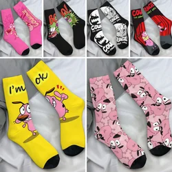 Cowardly Dog Courage Stockings Pattern Retro Socks Autumn Anti Sweat Socks Unisex Men Outdoor High Quality Socks