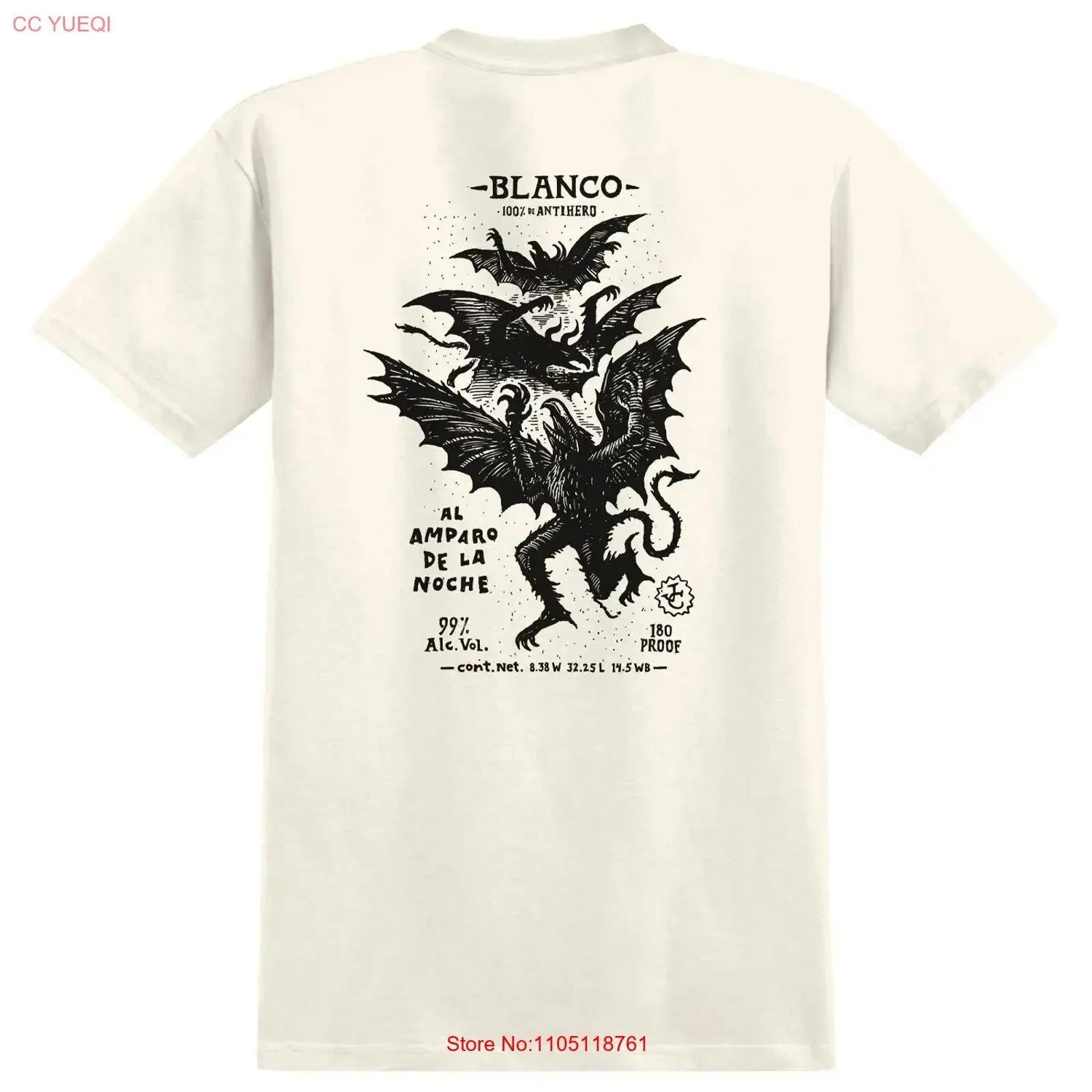 Anti Hero Skateboards T Shirt Carnales Blanco Cream Black vintage Washed Casual homme Stylish designer clothes graphic