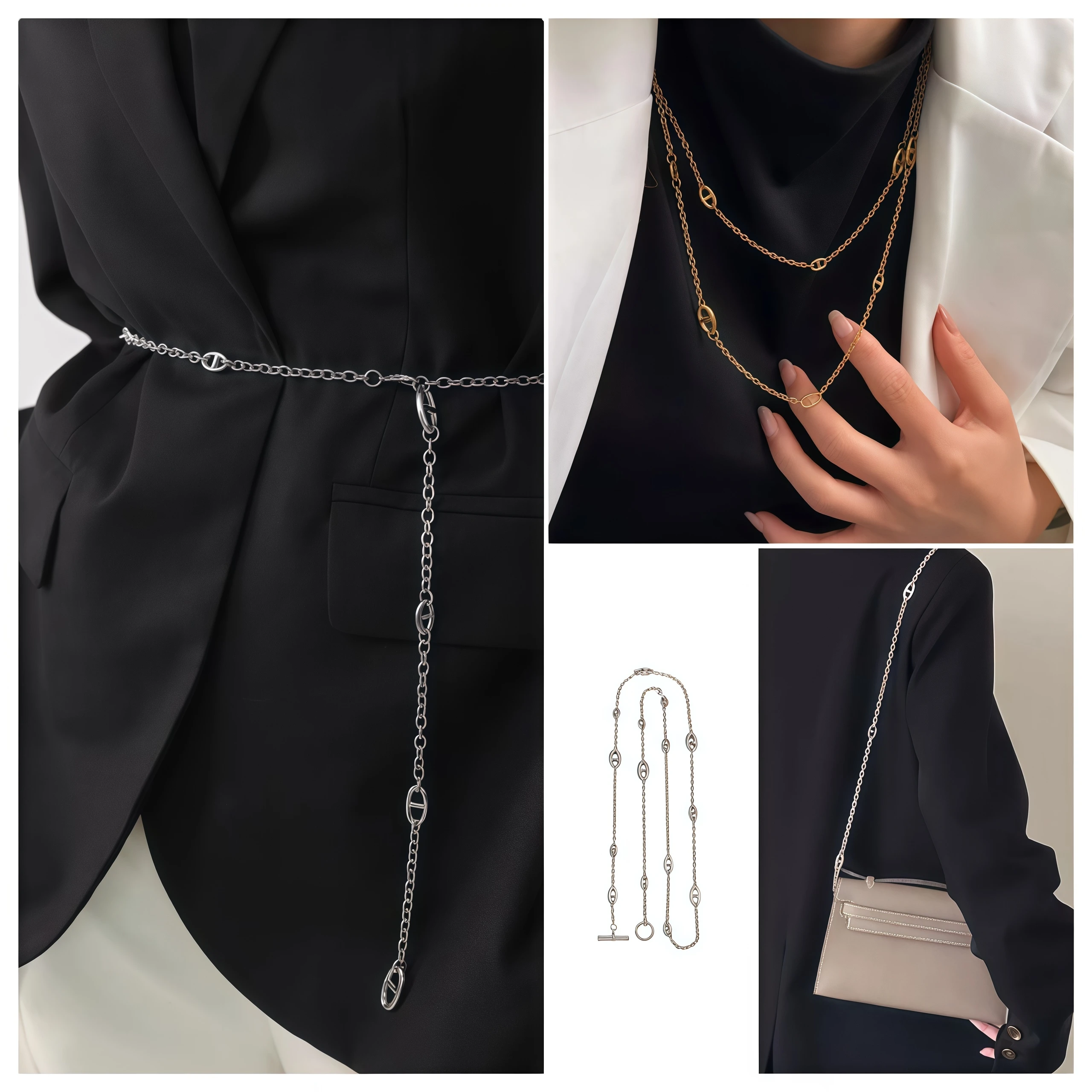 High Quality High Grade stainless steel couple necklace multi-function fashionable multi-layer bracelet same style for men women