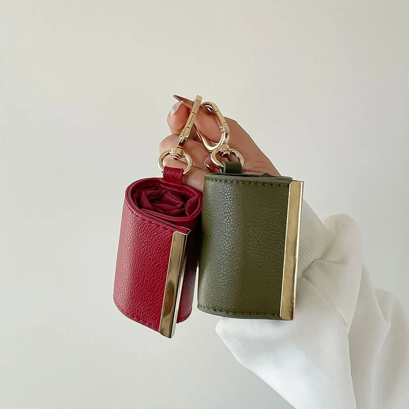 Reusable Mini Keychain Tote Bag Large Capacity Foldable Shopping Bag Eco-Friendly Key Ring Expandable Reusable Shopper Bag