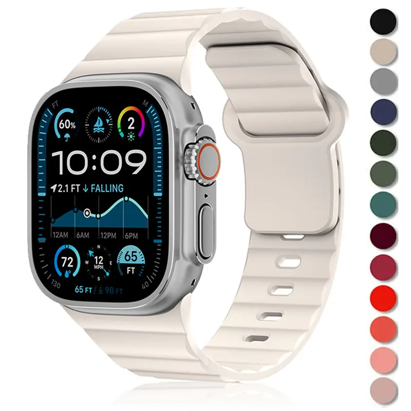 Correa de silicona para Apple watch band 44mm 40mm 49mm 45mm 46mm 42mm 41mm pulsera deportiva correa iWatch serie 10 9 7 8 5 6 SE Ultra