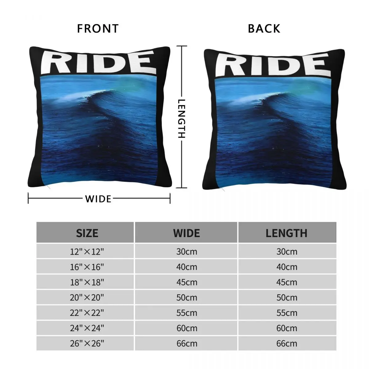 Ride Band Nowhere Album Square Pillowcase Polyester Linen Velvet Creative Zip Decor Home Cushion Cover 45x45