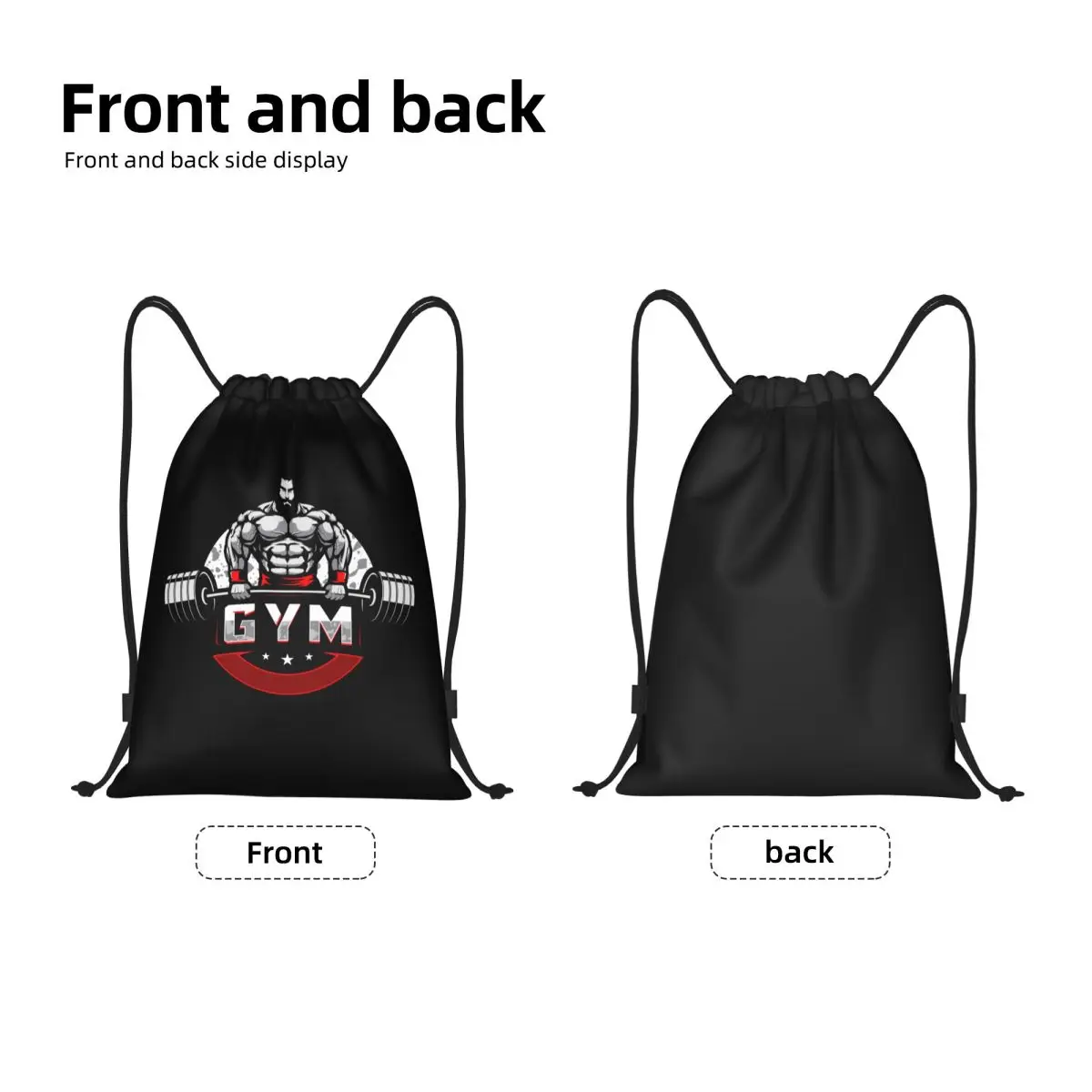 Custom Bodybuilding Gym Drawstring Backpack Sports Gym Bag for Women Men Fitness Muscle Shopping Sackpack