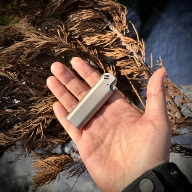 

New CNC integrated titanium alloy grinding wheel gas lighter, portable titanium alloy lighter, cigarette accessories, men's gift