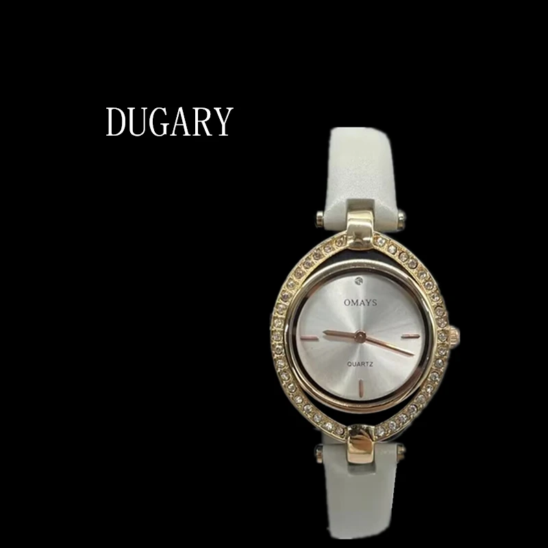 dugary-ファッションクォーツ時計女性用ブランド個性シンプル腕時計クリスタルシンプル楕円クラシック時計新しい