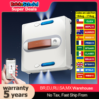 Window Cleaning Robot Liectroux S11, 4-Way Water Spray, Home Glass Floor Wall Tiles Cleaner Robot, Strong Vacuum, Smart Memory