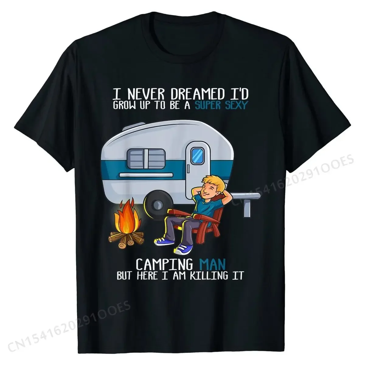 Mens I Never Dreamed I'd Grow  Fathers Day Sexy Camping Man T-Shirt Men Company Leisure Tops Shirts Cotton T Shirts Custom