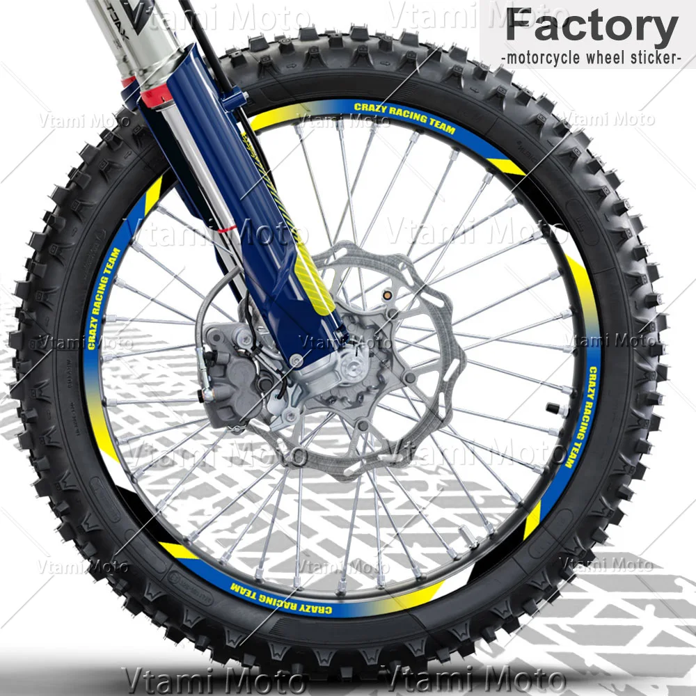 Reflective Motorcycle Wheel Sticker Motocross Rim Decal For Husqvarna 701 Enduro Norden 901 FE 501TC TE FC 450 350 250 150 125