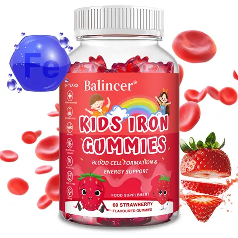 Kids Iron Gummies - Promotes Red Blood Cell Production, Blood Circulation, Enhances Energy Levels, Immune Support