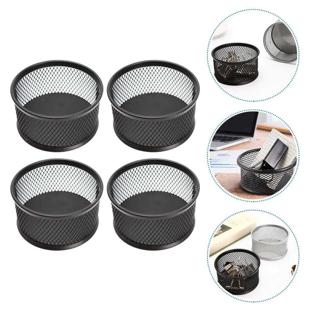 4pcs Mesh Paper Clip Dispenser Desktop Organizer For Office School Supplies Storage Container Multi-Functional Holder