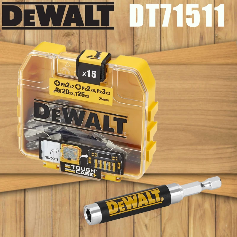 

DEWALT DT71511 15PC Screwdriver Bit Set w/ Magnetic Holder & Tough Case+ PH2 PZ2 PZ3 T20 T25