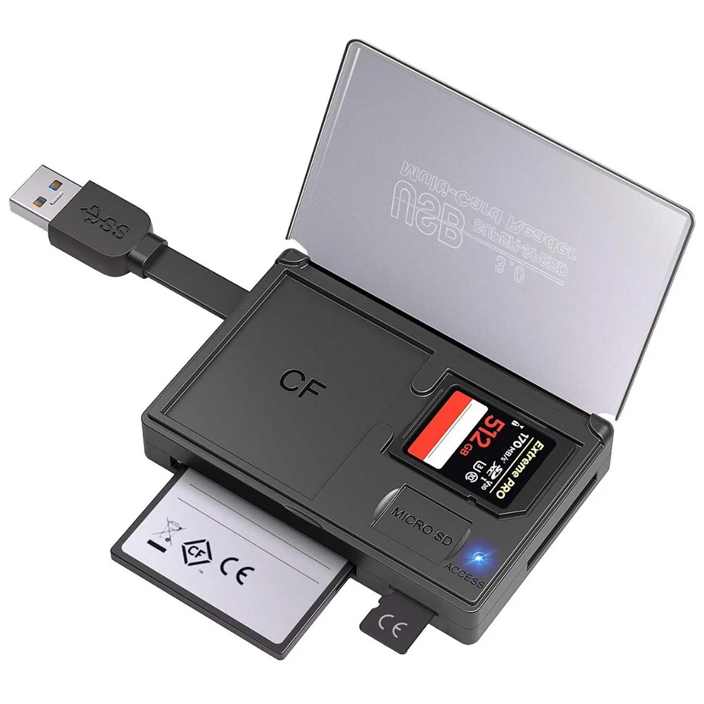 USB3.0 Card Reader Micro SD TF CF Memory Card Storage Box Portable Card Keeping Case Organizer Laptop Memory Expand Adapter