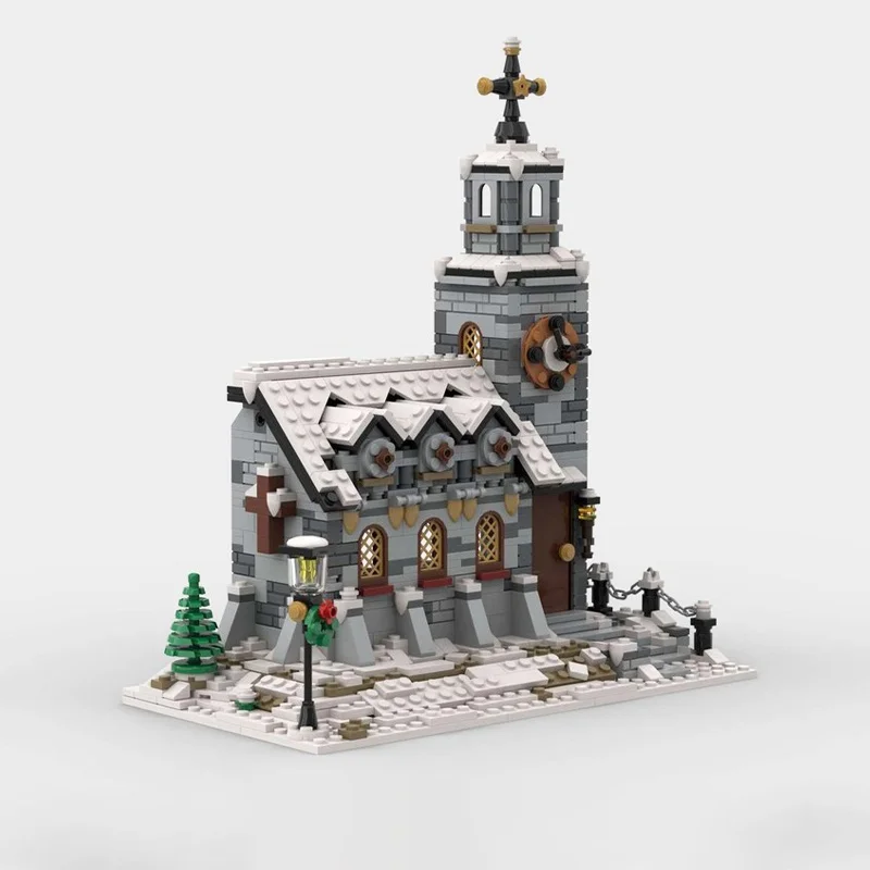 ตัวต่อ MOC 1074 ชิ้น ชุดสร้างโบสถ์ฤดูหนาว ของเล่นประกอบเอง ของขวัญคริสต์มาส ไอเดีย DIY ของเล่นเด็ก ของขวัญวันเกิด