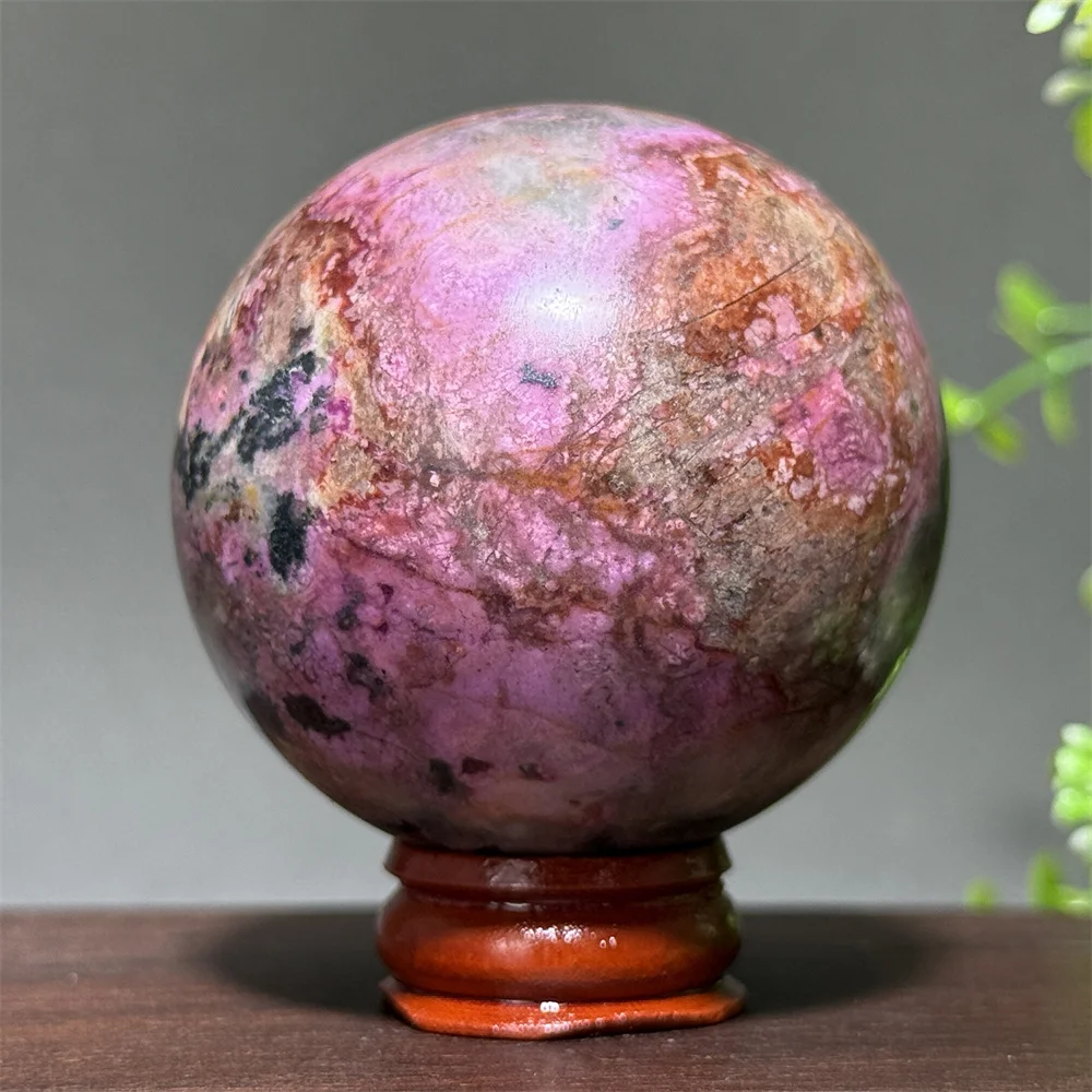 Natural Cobalt Calcite Mineral Quartz Ball Reiki Healing Massage Meditation Energy Wealth Home Decoration Gift+Base