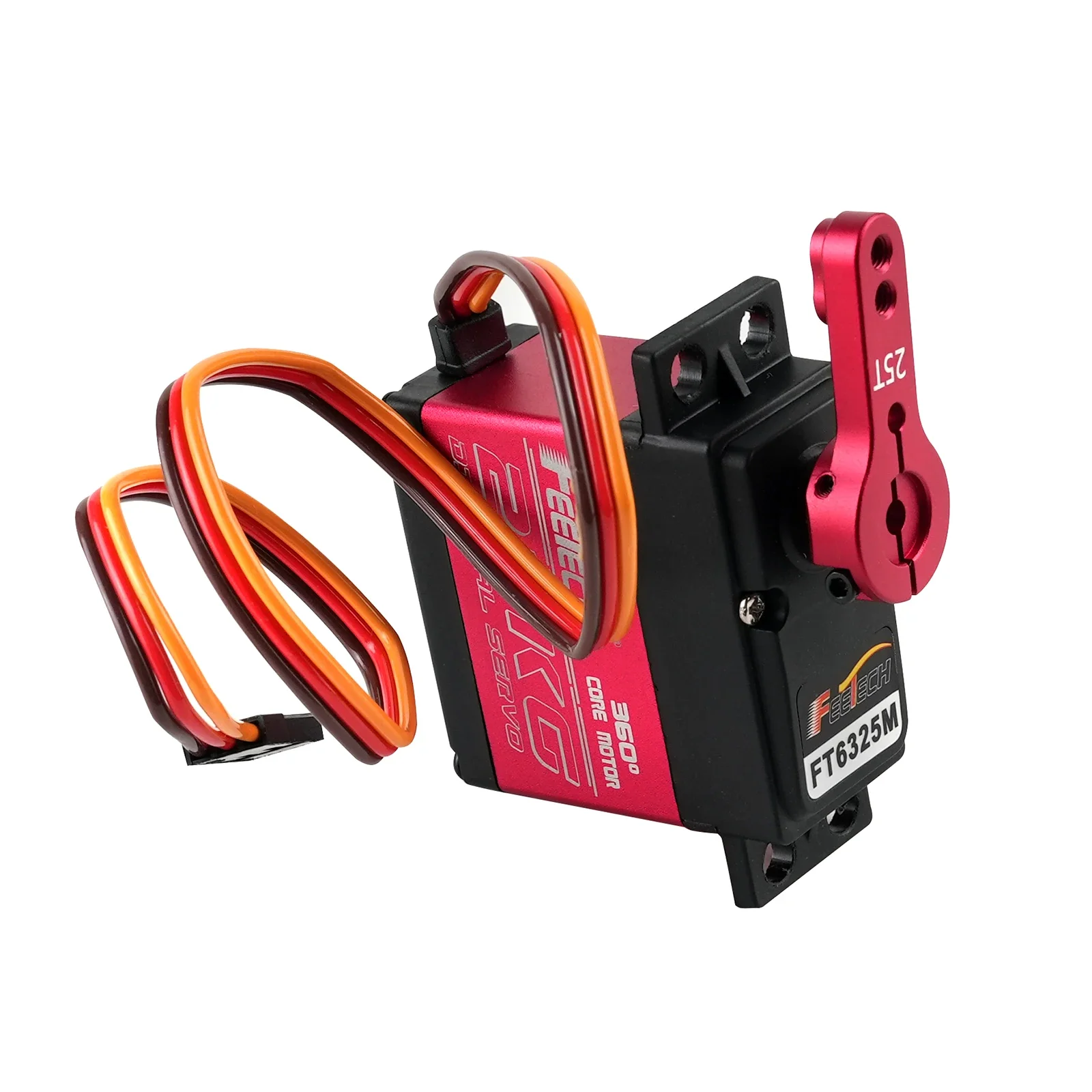 

Feetech FT6325M 7.4V 25KG 360 Degree Core Motor Digital Servo Metal Gear Baja Digital Servo 25T Arm for 1/8 1/10 RC Car