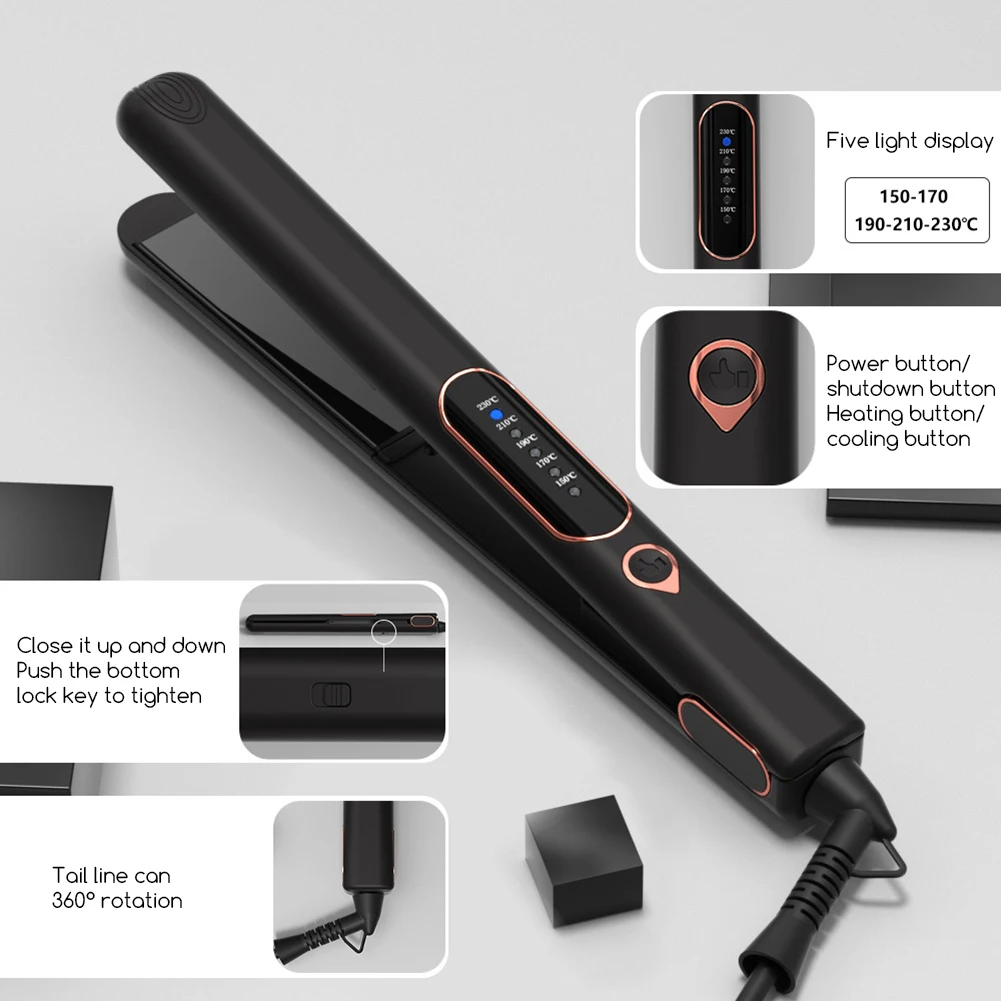 2 In 1 Hair Straightener Curler,Mini Travel Hair Crimper Flat Iron,Portable Versatile Hair Styling Tool,For Professional Salon