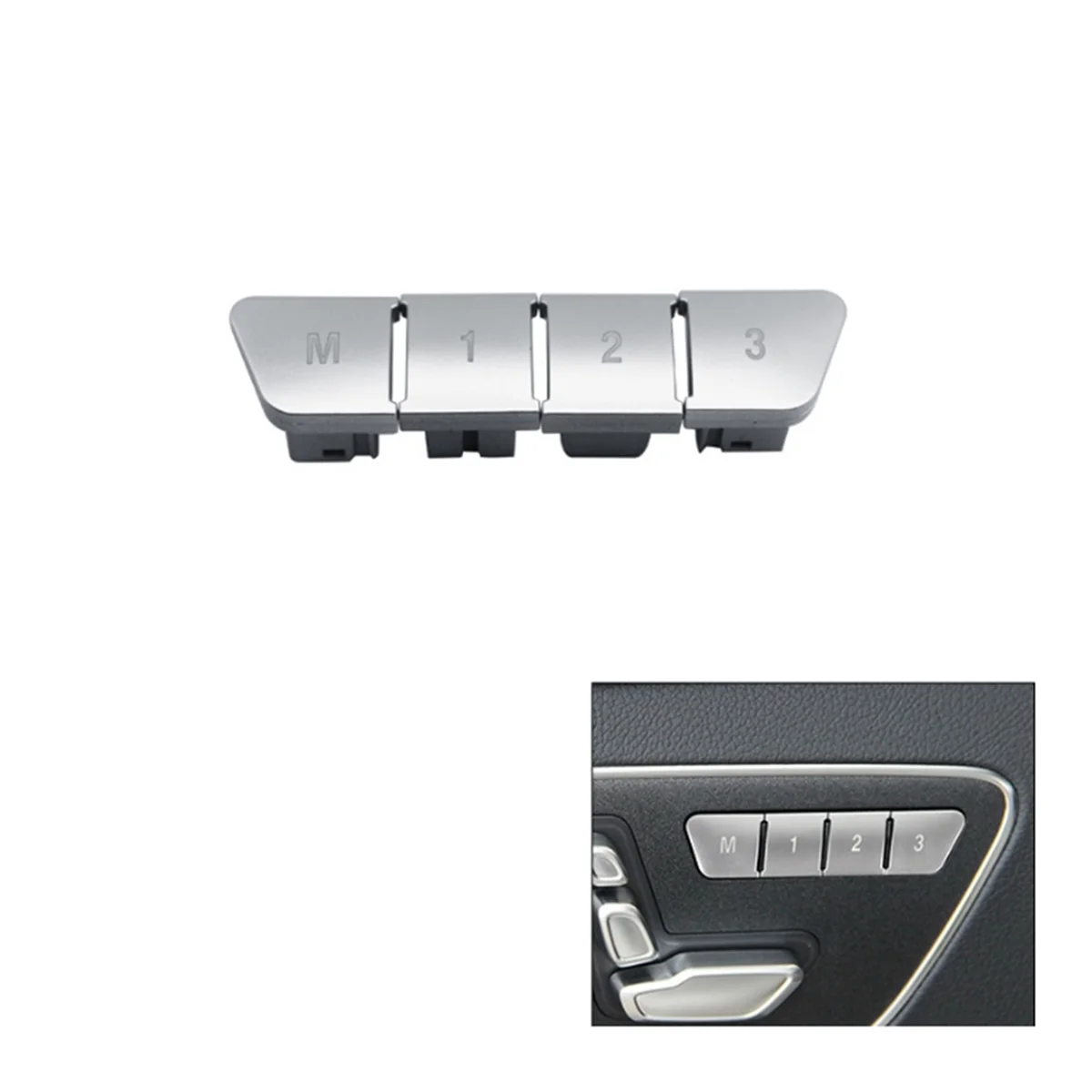 Car Front Left Seat Memory Control Buttons Switch 2048700081 for Mercedes-Benz A B C GLA CLASS W166 W172 W204 Silver