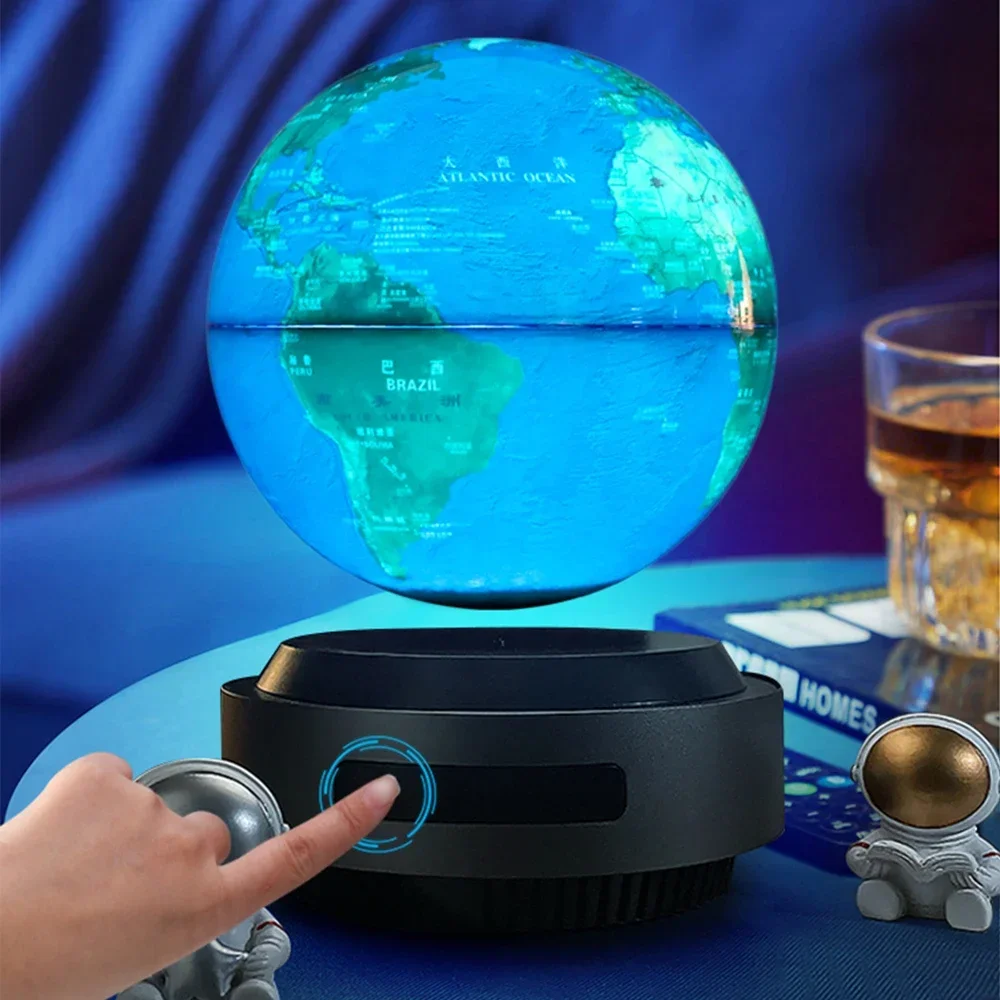 Newest Design Wholesale Automatic Lifting Luminescent Desktop Rotatable Terrestrial Magnetic Levitating Floating Plastic Globe