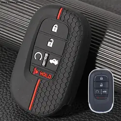 For Honda Civic Accord Passport Pilot CRV 2021 2022 2023 Silicone 5 Button Car Key Ring Chain Case Cover Holder Protector Shell