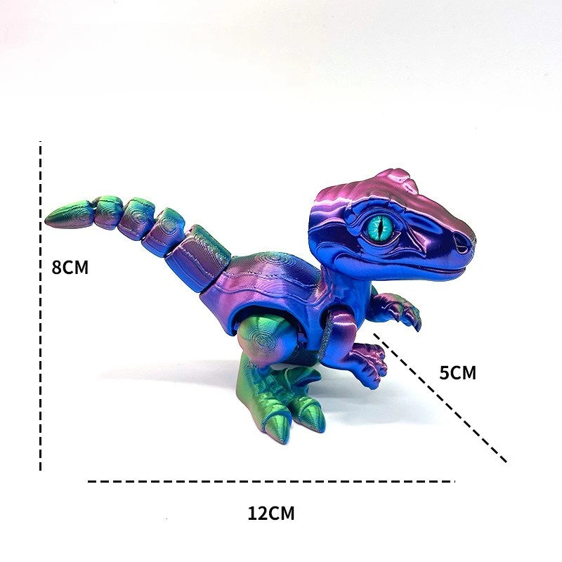 Simulation d'impression 3D de dinosaure vélociraptor, jouet de décoration d'ornement de bureau pour garçons et filles, 1 pièce