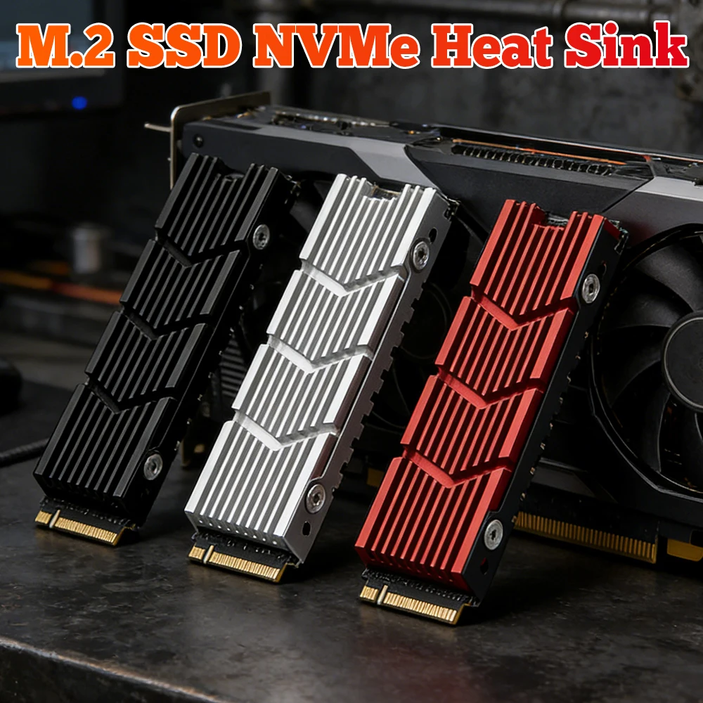 

M.2 SSD NVMe Heat Sink heatsink M2 2280 SSD Hard Disk Aluminum Heat Sink with Silicone Thermal Pad for PC / PS5 PCIE 2280 SSD